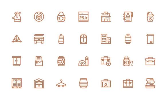 Collection of minimalist design icons vector