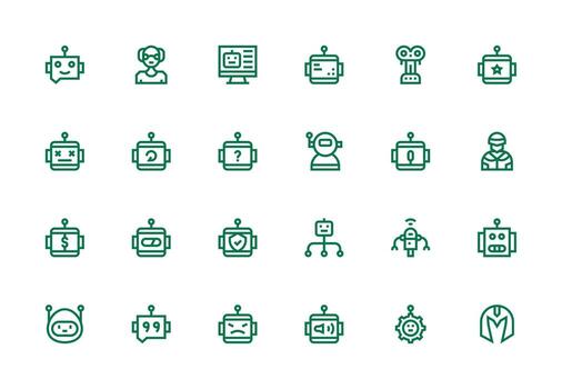 Robot icons collection for design use vector