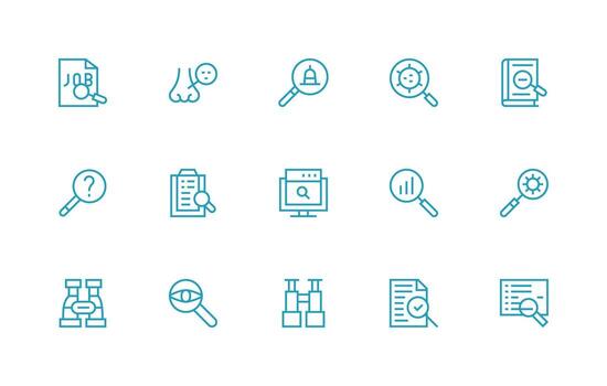 aumentador vaso icono colección con 15 regular línea diseños alta calidad icono paquete vector