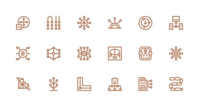 Icons for technology and networking concepts vector