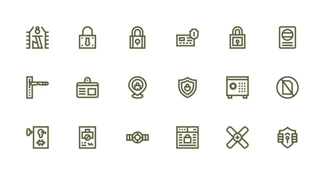 Security and access icons collection vector