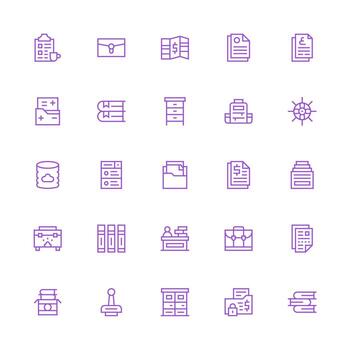 documentos incluso 25 medio carrera contorno ilustraciones escalable íconos para multiplataforma interfaces vector