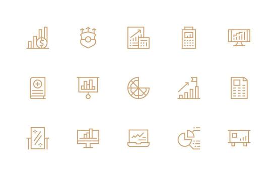 Business analytics icons for visualization vector