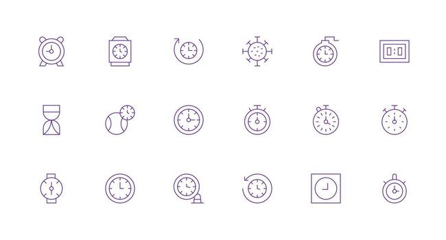 Collection of timer and clock icons vector