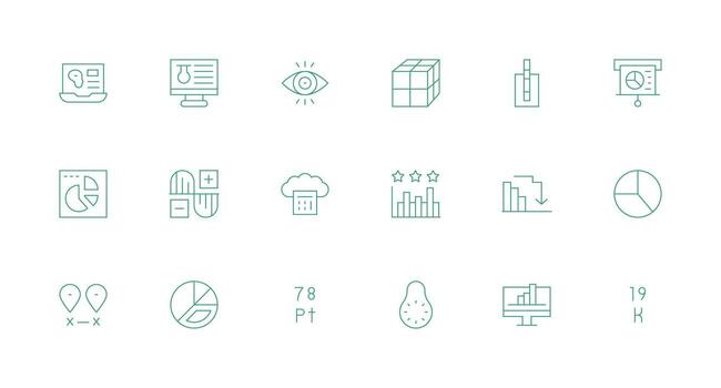 Minimalist icons for data visualization tools vector