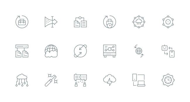 Data management icons and symbols vector