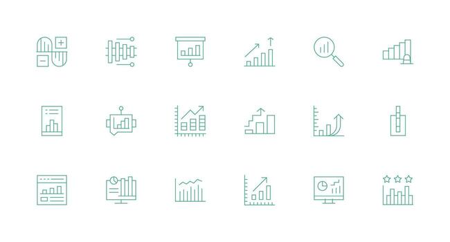 Data visualization icons collection set vector