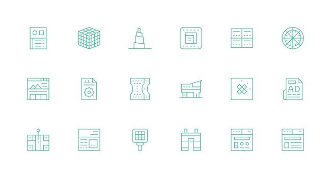 Minimal design icons for projects vector
