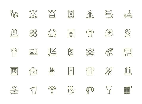 Regular Clean Line Icons from Device Set with 35 Vectors Icons Built for Visual Consistency Pack