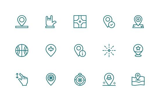 15 regular línea vectores para punto tema mínimo icono paquete