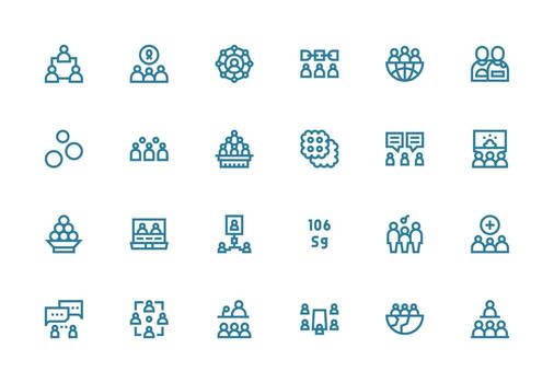 Icons of teamwork and communication vector