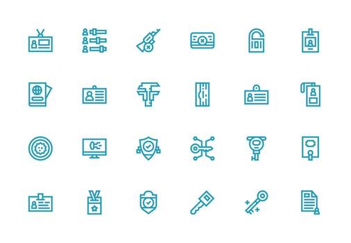 Security and identity icons collection vector