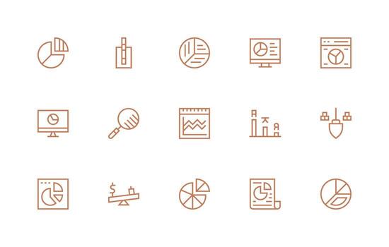 Data analytics icons collection vector