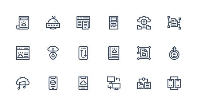 Web design icons for digital projects vector