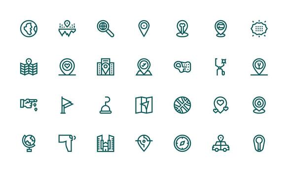 Icons representing navigation and mapping vector
