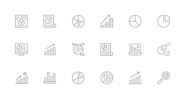 Data visualization icons and charts vector