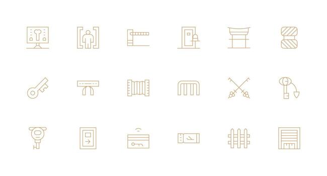 Set of security-related icons for design vector