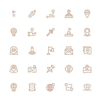 Navigation and location icons collection vector
