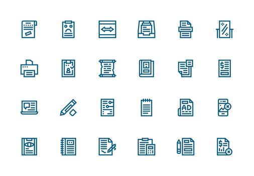 Collection of office-related vector icons