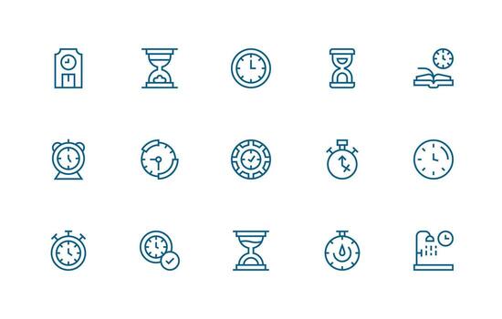 various clock and timer icons vector