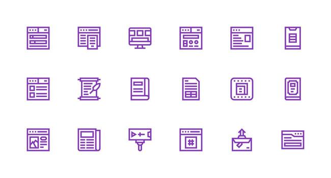 Web design icons for digital management vector