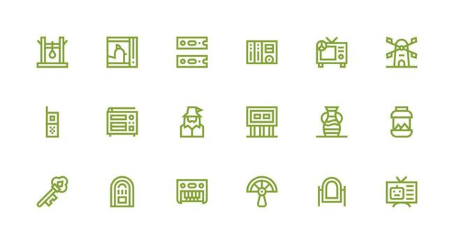 Set of green icons for design vector