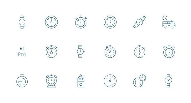 Collection of clock and timer icons vector