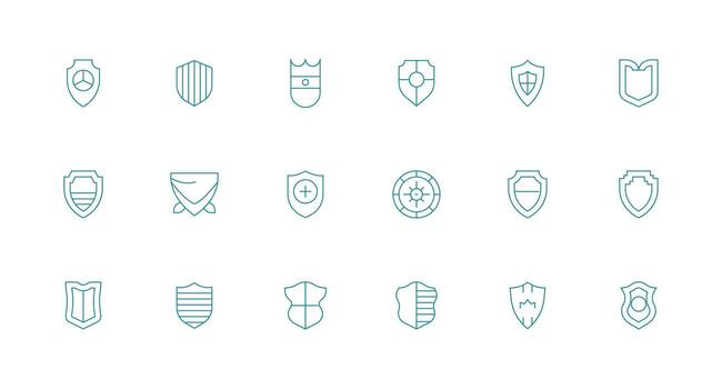 Collection of shield icons in various styles vector