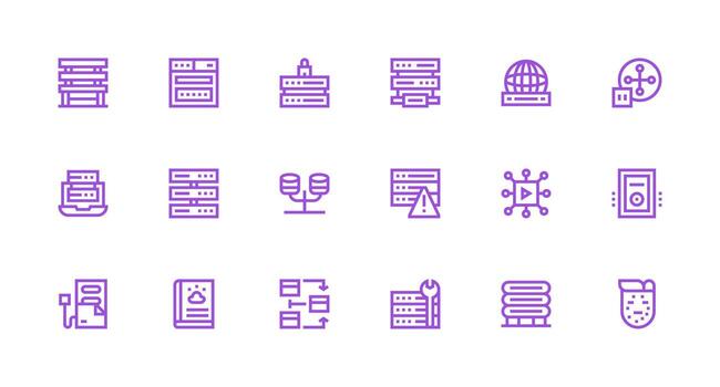 Icons for data management and networking vector