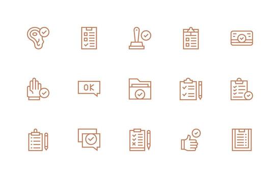 Icons representing checklists and verification vector
