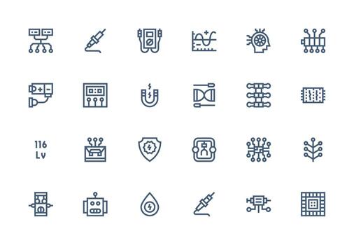 Collection of technology icons for design vector
