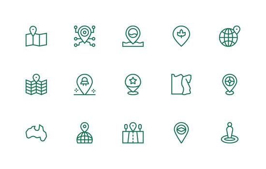 Vector mapping icons for navigation