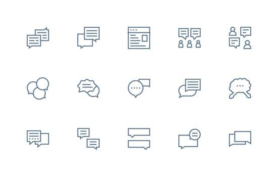 Communication icons including chat and messaging vector