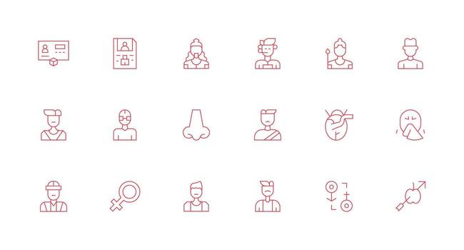 Icons representing various professions and attributes vector