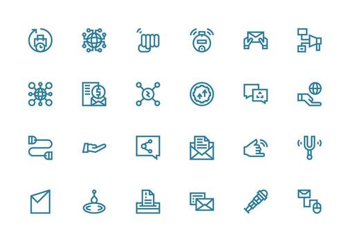 Icons for communication and networking functions vector