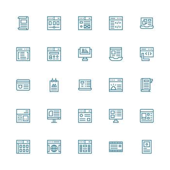 web design icons set vector