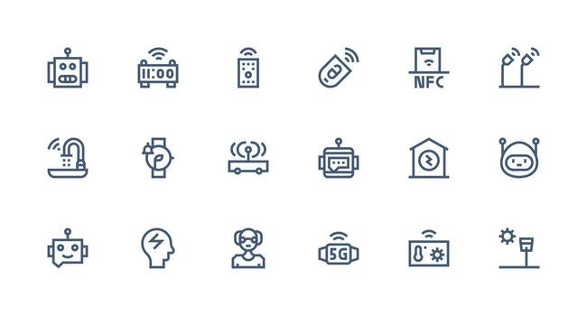 Smart technology icons collection vector