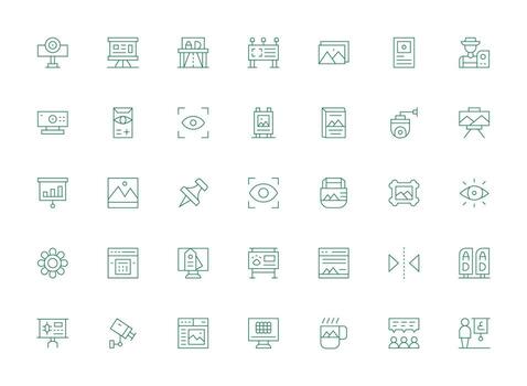 variety of digital icons for presentations vector