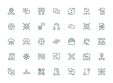 Icons representing communication and networking concepts vector