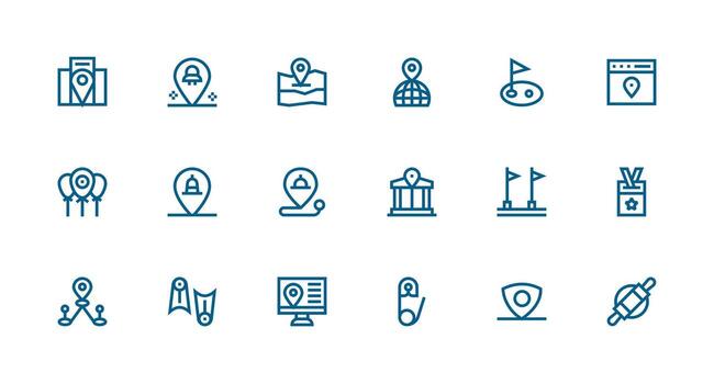 various navigation and location icons vector
