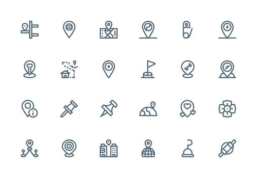Collection of location icons for maps vector
