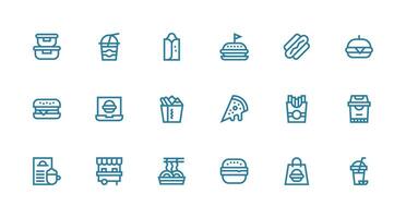 Food and drink icons collection vector