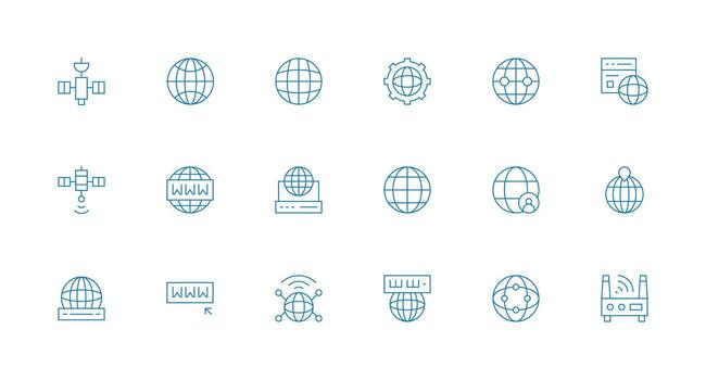 icons of global connectivity and technology vector