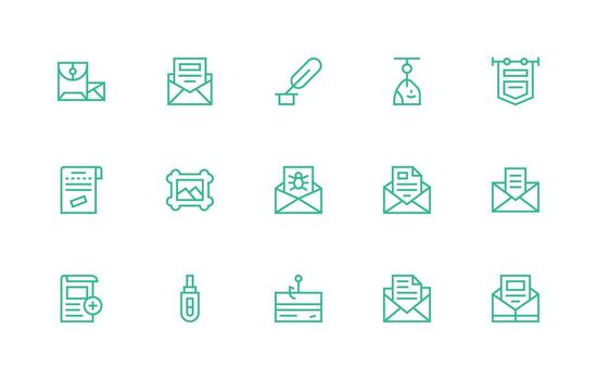 Email icons for digital communication vector