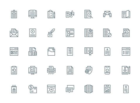 Icons representing document management tasks vector