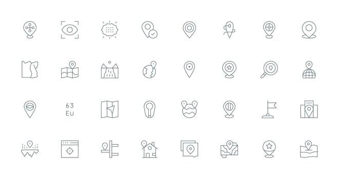 Geometric navigation and mapping icons vector