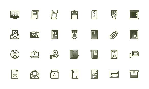 icons for communication and documents vector