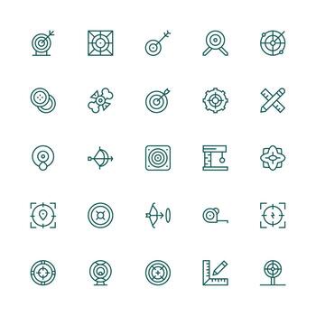 25 medio carrera contorno vectores para exactitud tema digital icono colección