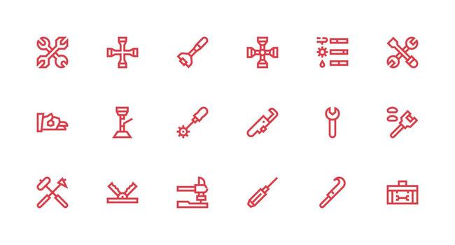 Collection of tool icons for DIY projects vector