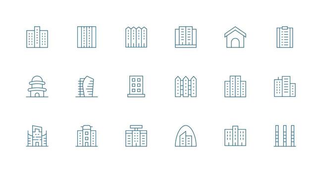 Building icons for urban design vector